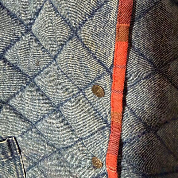 Vintage Bay Club Men's Quilted Denim Jacket Plaid Collar Retro Cabincore M - Picture 8 of 9